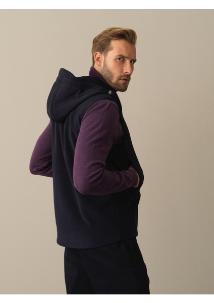 Erkek Lacivert Regular Fit Polar Yelek