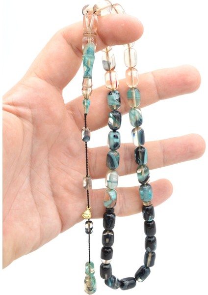 Hakan Turan Imzalı Kapsül Kesim Şeffaf Lacivert Sıkma Kehribar Tesbih fırsatları