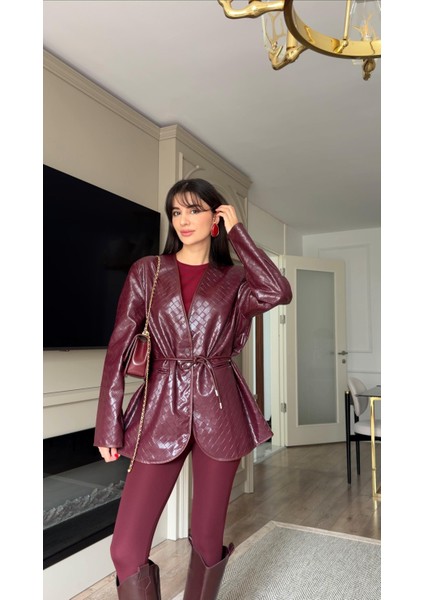 Bttg Bordo Deri Ceket