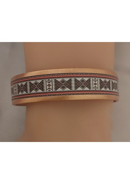 El Yapımı Bakır Bileklik | Etnik Desenli Uv Baskı | Unisex Tasarım modelleri