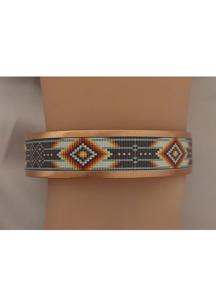 El Yapımı Bakır Bileklik | Etnik Desenli Uv Baskı | Unisex Tasarım fırsatları
