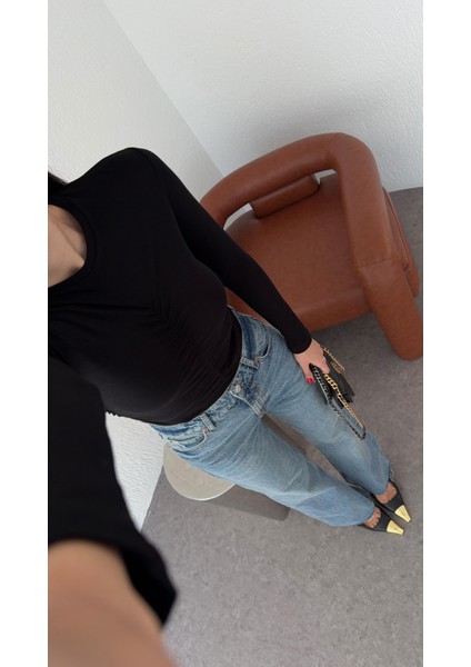 Önü Büzgülü Siyah Soft Touch Bluz modelleri