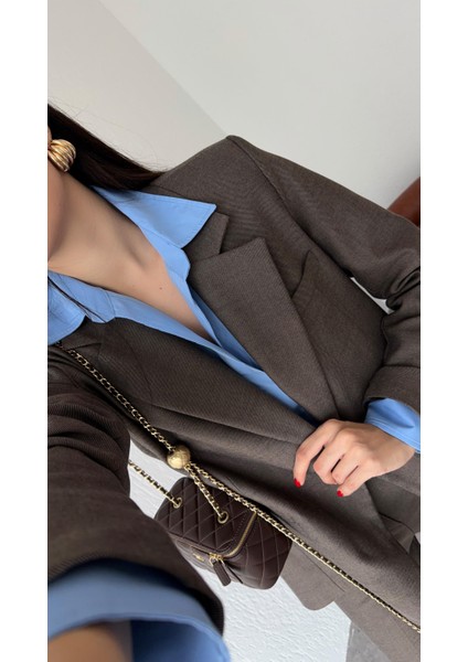 Tek Düğmeli Premium Kahve Ceket modelleri