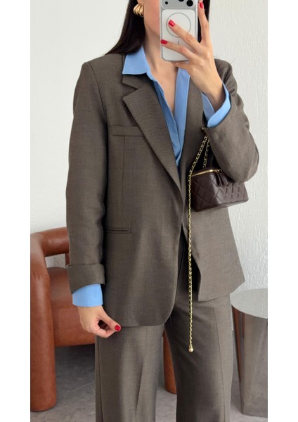 Tek Düğmeli Premium Kahve Ceket fırsatları