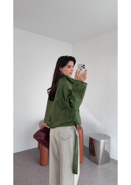 Yeşil Deri Ceket(11 Kasımda Kargolanacaktır,Ön Sipariştir.) fiyatları