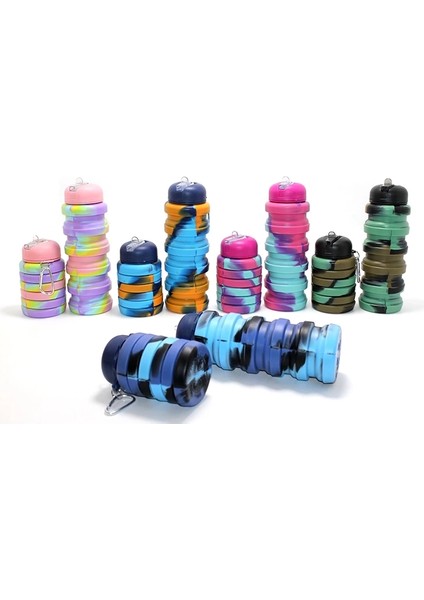 Mulvxkrg KRG02 Katlanabilir Portatif Silikon Su Şişesi 500 ml ALK3140 (Mulvix)