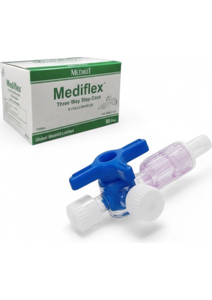 3 Yollu Iv Musluk 50 Li Pket (Three Way Stop Cock) Steril Tek Kullanımlık Medikal Ekipman