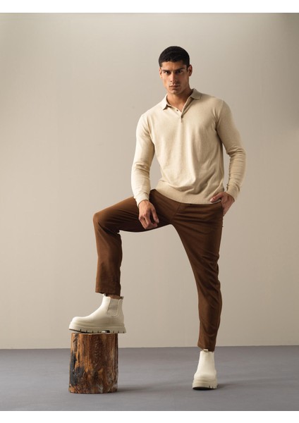 Erkek Camel Regular Fit Pantolon