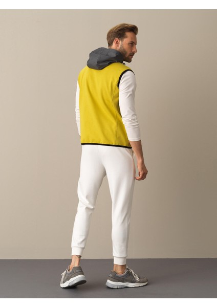 Erkek Sarı Pamuklu Regular Fit Yelek