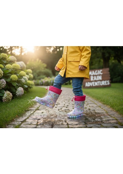 Muhdamad Unicorn Su Geçirmez Kız Çocuk Yağmur Çizmesi modelleri