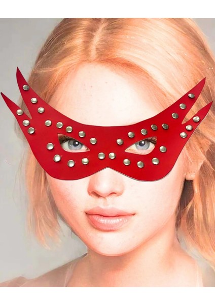 Mulvxbrf BRF02 Deri Kırmızı Parti Maskesi (Mulvix)