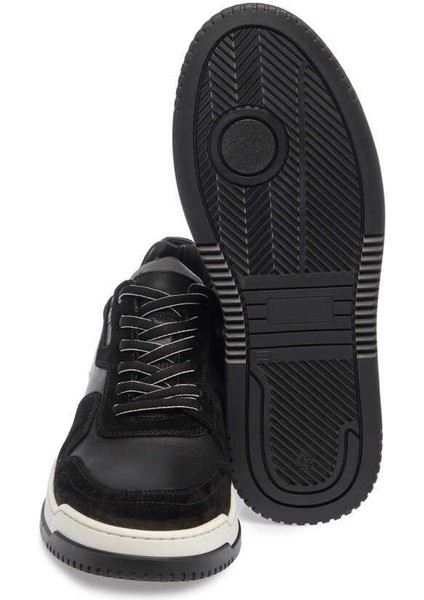 Siyah Hakiki Deri Erkek Sneaker - E24I1AY56692-W19