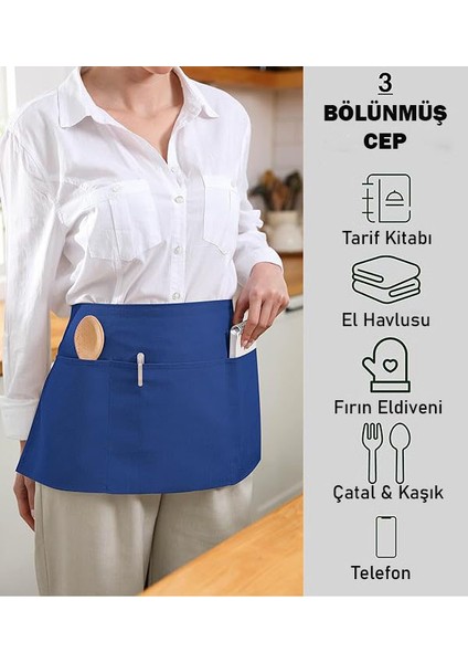 Cafe Barista Kuaför Barmen Çiçekçi Belden Yarım Duck Keten Mutfak Önlük Siyah fiyatları