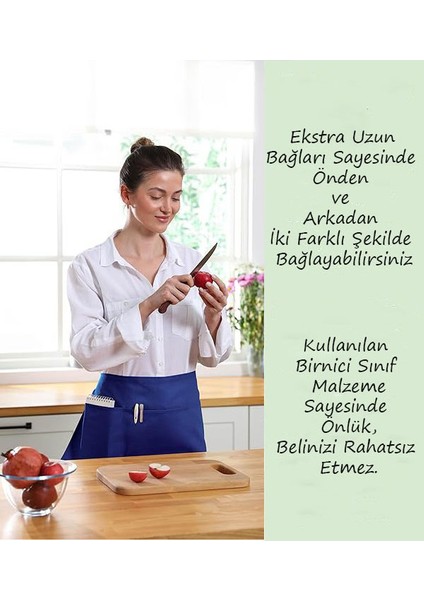 Cafe Barista Kuaför Barmen Çiçekçi Belden Yarım Duck Keten Mutfak Önlük Siyah modelleri