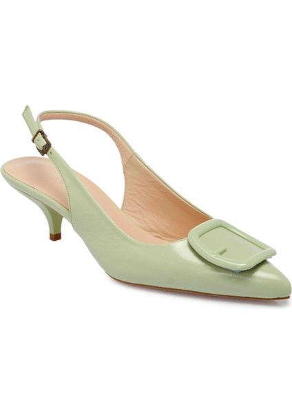 Yeşil Hakiki Rugan Deri Kadın Stiletto - K24I1AY67191-B8R