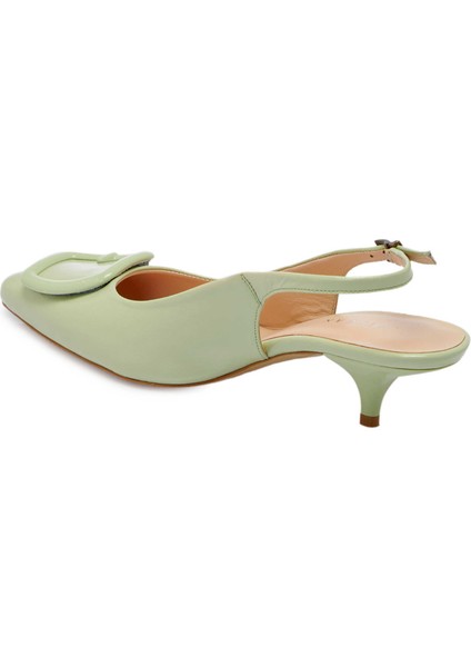 Yeşil Hakiki Rugan Deri Kadın Stiletto - K24I1AY67191-B8R