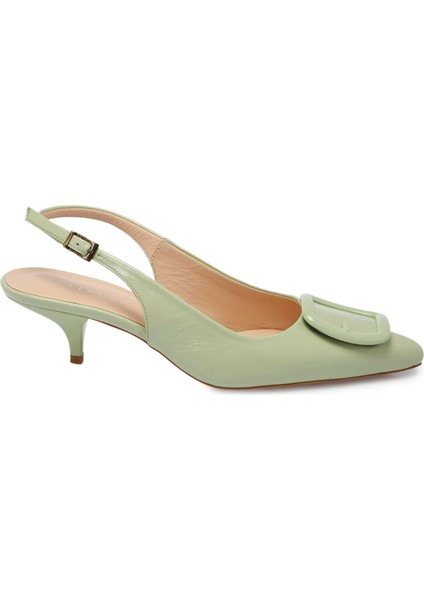 Yeşil Hakiki Rugan Deri Kadın Stiletto - K24I1AY67191-B8R
