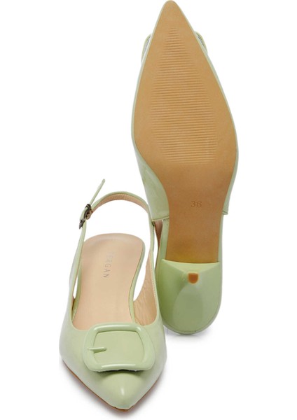 Yeşil Hakiki Rugan Deri Kadın Stiletto - K24I1AY67191-B8R