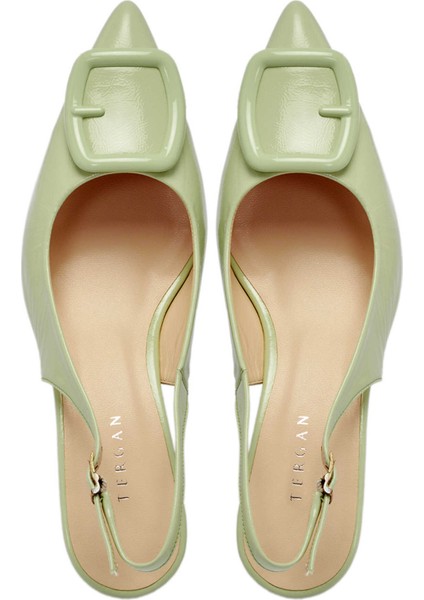 Yeşil Hakiki Rugan Deri Kadın Stiletto - K24I1AY67191-B8R