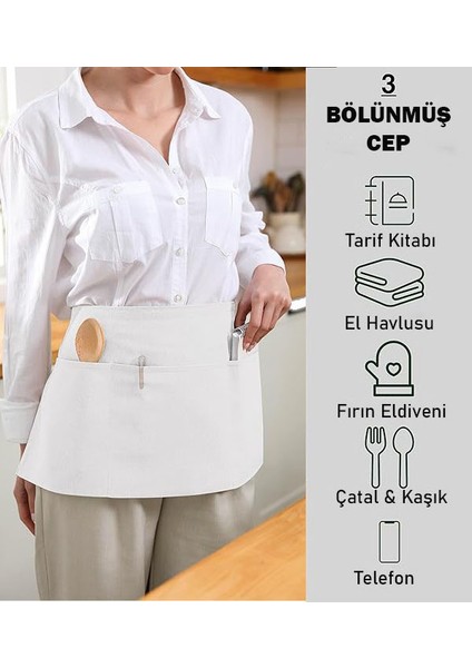 Cafe Barista Kuaför Barmen Çiçekçi Belden Yarım Duck Keten Mutfak Önlük Siyah fiyatları