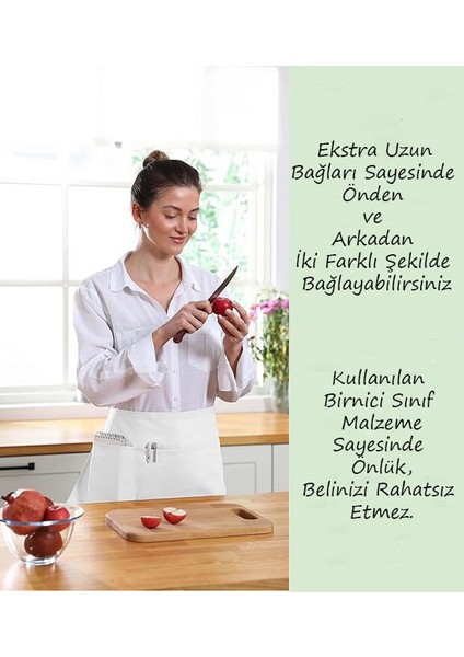 Cafe Barista Kuaför Barmen Çiçekçi Belden Yarım Duck Keten Mutfak Önlük Siyah modelleri