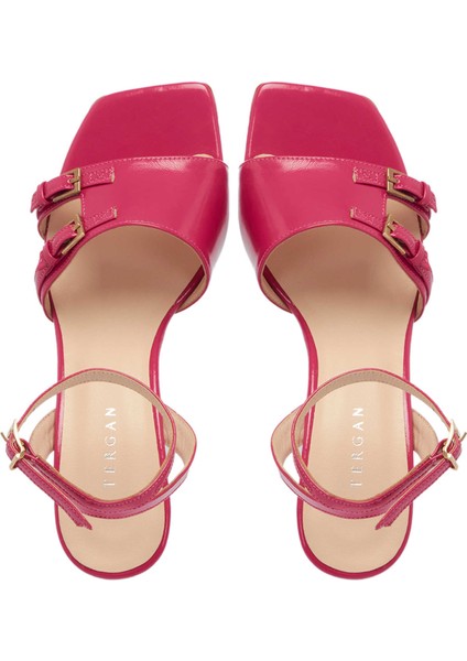 Pembe Hakiki Rugan Deri Kadın Topuklu Ayakkabı - K24Y1AY67185-T6U