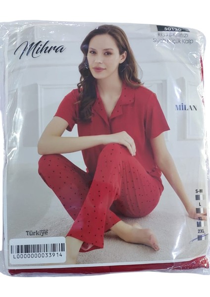 Milan Kısa Kol Düğmeli Pijama Takımı