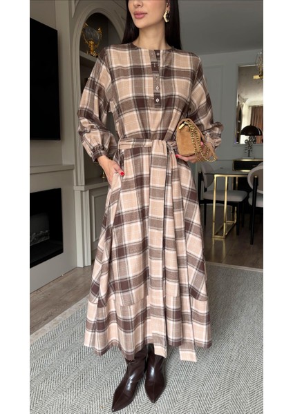 Kahverengi Oduncu Elbise