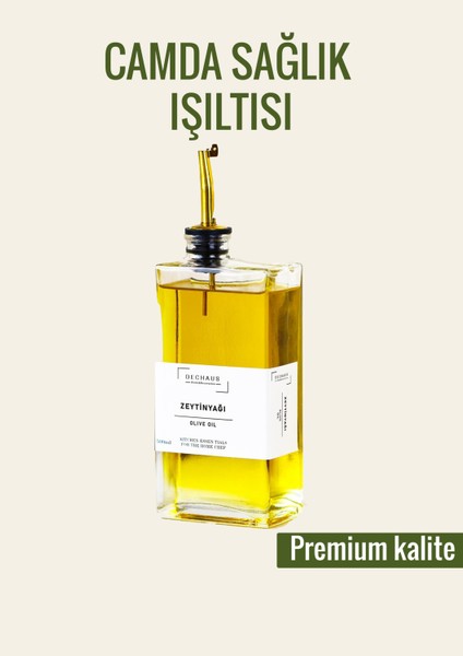 Cam Yağdanlık 500 ml – Sızdırmaz Tıpalı Kapak, Mutfak Yağdanlık, Etiketli Zeytinyağı ve Sirke Şişesi