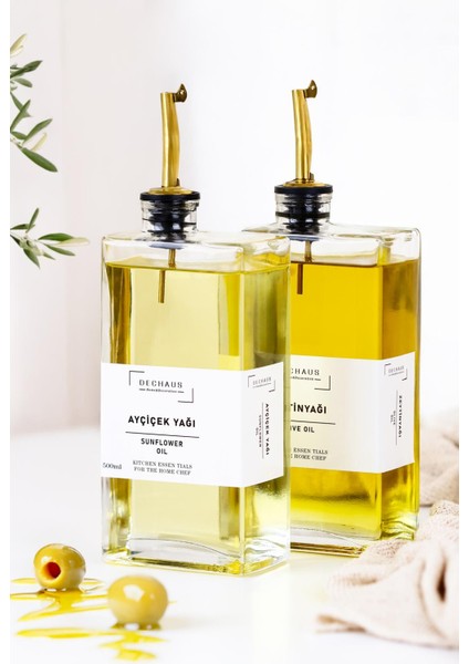Cam Yağdanlık 500 ml – Sızdırmaz Tıpalı Kapak, Mutfak Yağdanlık, Etiketli Zeytinyağı ve Sirke Şişesi fırsatları
