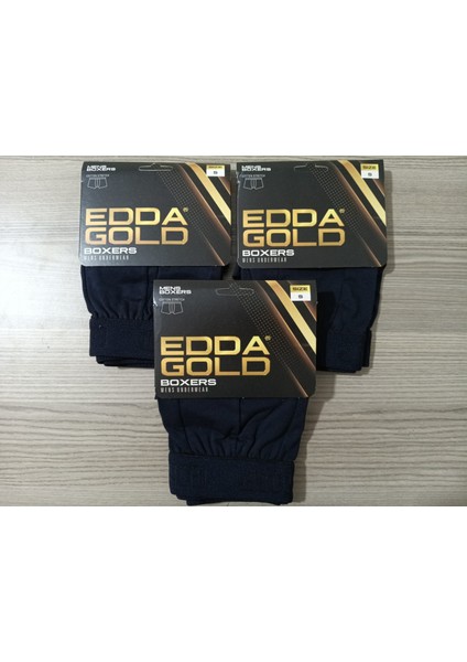 Gold Penye Kumaş Likralı Erkek Boxer - Lacivert - Small - 3lü