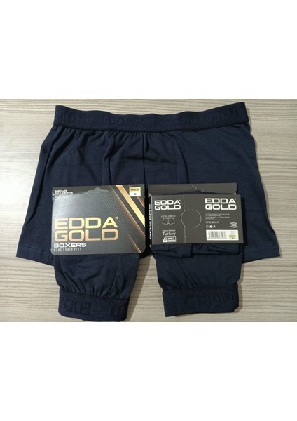 Gold Penye Kumaş Likralı Erkek Boxer - Lacivert - Small - 3lü fırsatları