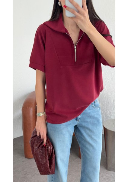Kısa Kollu Modal Bordo Sweat fiyatları