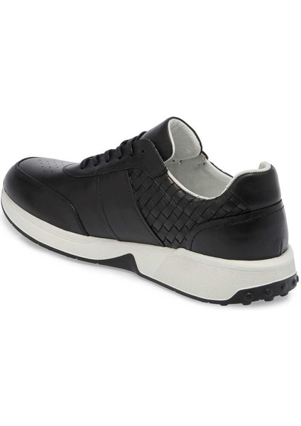 Siyah Hakiki Deri Erkek Sneaker - E24I1AY56708-A43