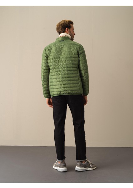 Erkek Yeşil Regular Fit Şişme Mont