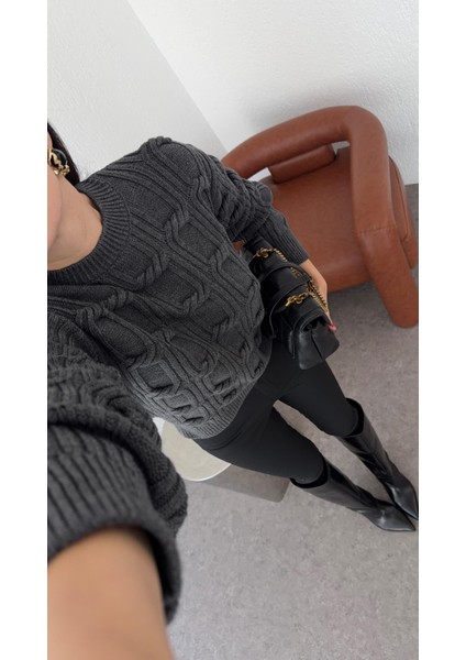 Zincir Örgü Antrasit Kazak modelleri