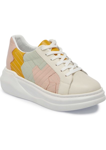 Bej Hakiki Deri Kadın Sneaker - K24I1AY67306-A25