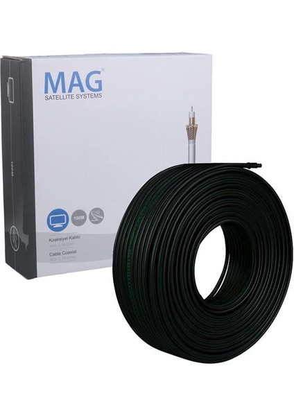 Rg6/u6 Bakır Cu/cu 80 Tel Siyah Anten Kablosu (100 Metre) fırsatları