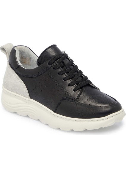 Siyah Hakiki Deri Kadın Sneaker - K24I1AY67297-A23