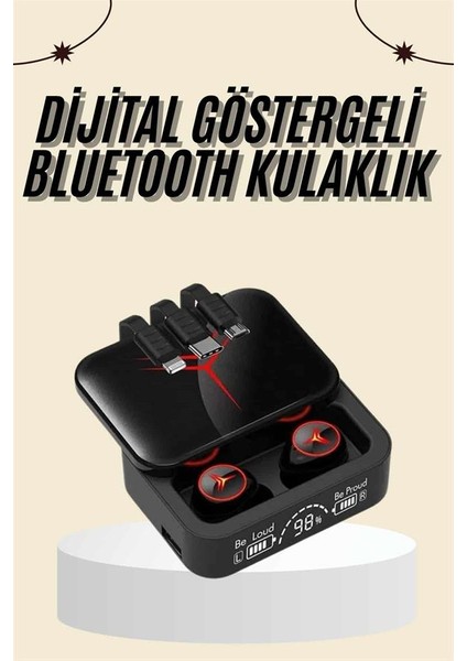 Kablosuz Şarj Göstergeli Powerbank Özellikli Bluetooth Kulaklık Çağrı Cevaplayabilen fiyatları