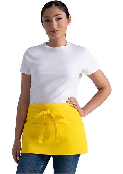 Cafe Barista Kuaför Barmen Çiçekçi Belden Yarım Duck Keten Mutfak Önlük Siyah