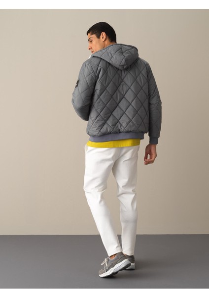 Erkek Gri Çift Taraflı Regular Fit Mont