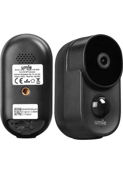Umıe 2mp Iki Yönlü Ses Tf Kart Kablosuz Tuya Destekli Akıllı Ip Kamera 6700 Mah Bataryalı (UM-BK21 Siyah) fiyatları