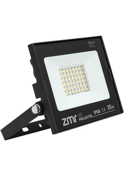 30 Watt 6500K IP66 150* Işık Açısı 220 Volt Siyah Slim Kasa LED Projektör