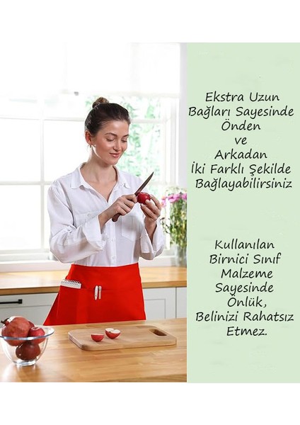 Cafe Barista Kuaför Barmen Çiçekçi Belden Yarım Duck Keten Mutfak Önlük Siyah modelleri