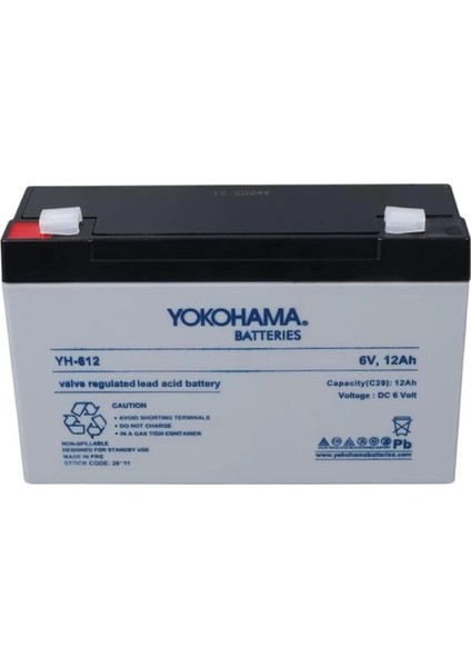 YH-612 6 Volt - 12 Amper Akü (150X50X94 Mm) modelleri