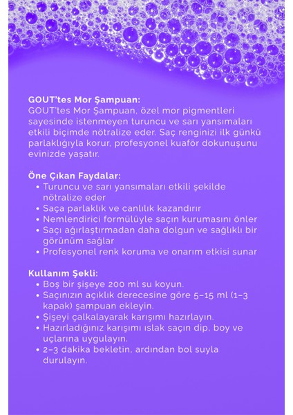 Mor Şampuan- Renk Koruyucu, Onarıcı & Turuncu Yansımaları Önler, Saça Parlaklık Verir (250 ML) modelleri