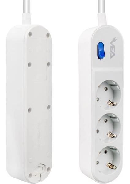 VE-VEGA103 A Class 3'lü Anahtarlı 1.5 Metre Akım Korumalı Priz fiyatları