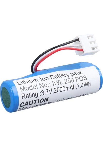 IWL250 3.7 Volt 2000MAH 18650 Lityum Lı-Ion Pos Cihazı Terminal Pili (12X7MM 3 Pin Soketli)