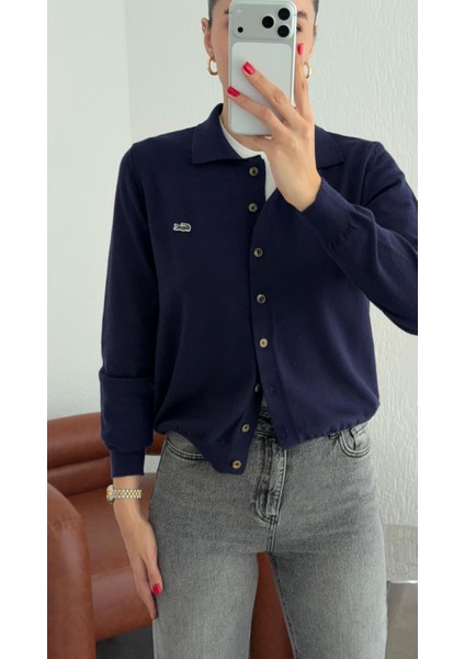 Polo Yaka Lacivert Hırka modelleri